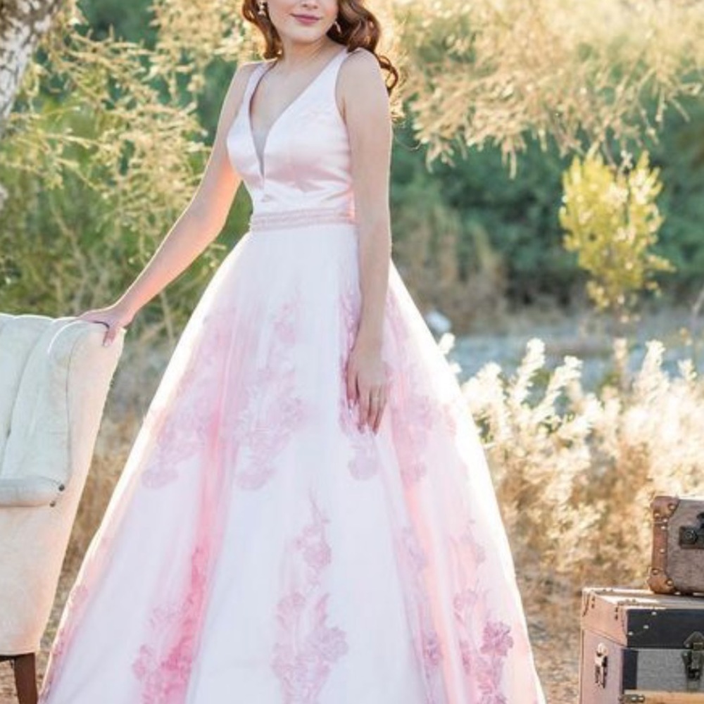 Faviana Floral A-Line Dress - Picture 3 of 5